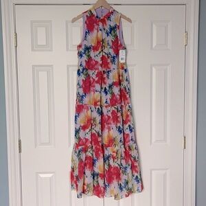 Donna Ricco Tiered Maxi Lavender floral Dress